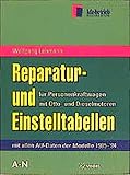 Reparatur- und Einstelltabellen / Für Personenkraftwagen. Otto- und Dieselmotoren mit allen AU-Daten der Modelle 1985 bis 1994: Reparatur- und ... Otto- und Dieselmotoren mit allen AU-D