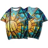 SSBZYES T-Shirts für Herren mit kurzen Ärmeln Modische T-Shirts mit geometrischem Aufdruck Herren-T-Shirts in Übergröße Übergrößen-Oberteile T-Shirts mit Rundhalsausschnitt Locker und b