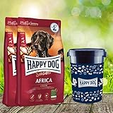 Happy Dog 25 kg = 2 x 12,5 kg Supreme Africa Futtertonne 43 L