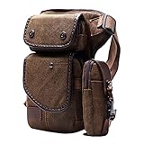 Bauchtasche aus Segeltuch, für Herren, Outdoor, Reisen, Sport, taktisches Wandern, Klettern, Motorrad, Fahrrad, leger, Camping, Tagesrucksack, braun,