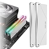 EZDIY-FAB 5V ARGB Speicher RAM Kühler DDR Kühlkörper für DIY PC Spiel MOD DDR3 DDR4,ARGB Beleuchtung Bar(Kompatibel mit ASUS Aura Sync,GIGABYTE RGB Fusion und MSI Mystic Light Sync)-Weiß 2Pack