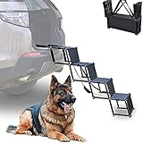 MRWW Hundeauto Rampe Faltschritte Tragbare Leichte Haustiere Stufen Hund Rampe Durable rutschfeste Stoff Hundestufen FüR Autostiefel Und Lkw