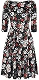 H&R London Tara Floral Swing Dress Frauen Mittellanges Kleid Multicolor S