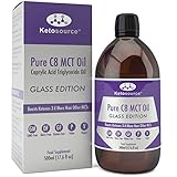 Premium C8 MCT Öl | Glasflasche | Produziert 3X Mehr Ketone als Andere MCT-Öle | Höchste verfügbare Reinheit mit 99,8% | Reine Caprylsäure | Paläo/Vegan | Ketogen und Low Carb | Ketosource®