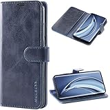 Mulbess Handyhülle für Xiaomi Mi 10 Pro Hülle Leder, Xiaomi Mi 10 Pro Handy Hüllen, Vintage Flip Handytasche Schutzhülle für Xiaomi Mi 10 / Mi 10 Pro Case, Navy B