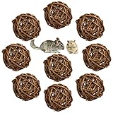 9 Stück Natur Weidenball für Kleintiere, Kaninchen Kaubälle, Meerschweinchen Spielzeug, Vogel Kauspielzeug, Lustiger Kleintierspielzeug Ball für Kaninchen Meerschweinchen Chinchillas Hamster Papag