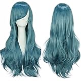 YEESHEDO 60 cm lange Perücke für Damen, Mädchen oder Jungen, gewellt, Anime-Cosplay-Kostüm, Party-Perücke (Aschblau)