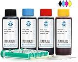 4X 100 ml Pure Ink Druckertinte kompatibel für HP 300, 364, 920 Druckerpatronen, Druckertinte für HP Deskjet 3070 A, 3070, 3520, 3521, 3522, 3524, D 1600, D 1658, D 1660 u.a. (No OEM)