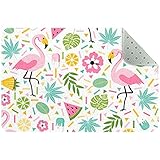 Fußmatte rutschfest Waschbar Schmutzfangmatte Maschinenwaschbar Türmatte Eingangsbereich Teppich Saugfähiger Teppich für Innen Außen Eingangtür Flamingo Pineapple L