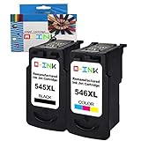 QINK 2PK für Canon PG-545XL CL-546XL Wiederaufbereitete Tintenpatrone Hohe Kapazität für TS3351 TR4500 Pixma MX490 MX492 MX495 IP2820 IP2850 MG2440 MG2500 MG2510 MG2520 MG2550S MG2570 MG2920 Druck