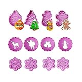 Weihnachten Keksform Weihnachtsbaum Weihnachten Schneemann Glocke Lebkuchenmann Schneeflocke Presse Weihnachten Keksformen Mini-Weihnachts-Plastik-Ausstechformen für Kinder für Sandw