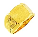 Kleine Schätze - Herren Ring/Verlobungsring/partnerring/Ehering 9 Karat Herren Gold Protector Signet Siegelring Ring