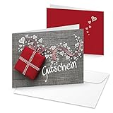 Logbuch-Verlag 3 Gutscheine Geschenkgutschein HERZEN rot kariert Kunden Weihnachten Kundengutschein Kosmetik Geburtstag Hochzeit MIT KUVERT