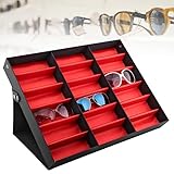 Schmuckschatulle 18 Gitter Brillen Displayständer Sonnenbrillen Aufbewahrungsbox Gläser Schmuck Organizer Gläser Vitrine Aufbewahrungstablett für Home Glasses S