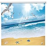 Ccsh Rollo Benutzerdefinierte Verdunkelungsrollos Strandmuster, Wärmeisoliertes Wasserdichtes Rollo für Wohnzimmer Schlafzimmer Küche, Privatsphäre Schützen (Size : 100cm x 120cm(3.2ft x 3.9ft))