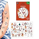 JEKA Kindertattoo Weihnachten, 3 Bögen Tattoo Kinder, Geschenkidee Weihnachten, Kinder Tattoo Weihnachten, Aufkleber Kinder, Mal Mich B