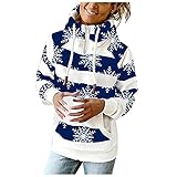 EMATOP Damen Hoodies Sport Kapuzenpullover Lässiges Rollkragen Sweatshirt mit Kapuze Pulli Pullover Streifen Stern Drucken Kapuzenpulli Top mit Tasche Langarmshirt Herbst Winter Sweatjack