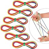 12 Pcs Fadenspiel Fingerspiel,Finger Twist Fadenspiel,Rainbow Rope,Regenbogen Fingerspiel,Regenbogen Schnur Finger,Fadenspiele für Mädchen Jungen für Kindergeburtstag als Mitgebsel, Länge 165