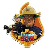 Feuerwehrmann Sam © Sam & Penny Feuer - Aufnäher, Bügelbild, Aufbügler, Applikationen, Patches, Flicken, zum aufbügeln, Größe: 8 x 7,2