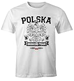 MoonWorks Herren T-Shirt WM Polska Polen Poland Flagge World Cup Drinking Team Fun-Shirt weiß XL