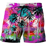 BYYHJNMSXS Badehose Boardshorts Schwimmhose Grafische Strandshorts Für Männer 3D-Muster Art Pigment Scenery Boardshorts Männer Frauen Kurze Hosen XXXL Graphic3