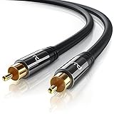 5m HQ RCA Subwooferkabel Cinchkabel - Koaxialkabel 1x Cinch RCA Stecker zu 1x Cinch RCA Stecker Audiokabel - Audiokabel mit Metall-Stecker und doppelter Schirmung