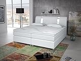 Wohnen-Luxus Boxspringbett 180x200 mit Chromleisten Hotelbett Doppelbett Polsterbett Ehebett amerikanisches Bett Chrom Modell Berlin Typ 1 (180x200)