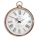 HHKLSF wanduhr,wanduhren,wanduhr ohne tickgeräusche,wanduhr groß,wanduhr Funk,14 Zoll Taschenuhr Kunststoff Glas Quarz Uhr-Roség