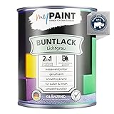 myPAINT®️ 2in1 Buntlack (750ml, RAL 7035 Lichtgrau) glänzender Acryllack - Lack für Kinderspielzeug - Farbe für Holz - Holzfarbe Innen - Made in Germany