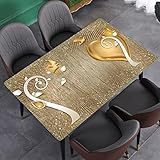 LIUJIU PVC Tischdecke Rechteckig für Küche Esstisch Kunststoff Wischtuchreinigung Tischdecke für Indoor Outdoor,70x130