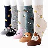 PPangUDing 1 Paar Stricksocken Bootssocken Unisex Kuschel Rutschfeste Weiche Warme Gemütlich Atmungsaktiv Cartoon Tier Gemusterte Printed Sportsocken Haussocken Schlafsocken für Jungen M