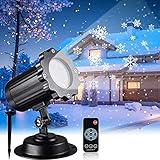 G&UWEI Weihnachtsprojektorlampe, Bewegliche Schneeflocken LED Landschaftsprojektionslichter, Dekor Strahler Für Party Ferienwohnung Dekoration Gartenbaum W