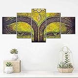 HDASJK Bild Auf Leinwand Gerahmte Bilder 5 Teile Abstrakte Buddha-Augen 5 Teilig Leinwand Wanddeko Poster Bild Wohnzimmer Wohnkultur Kreatives Geschenk(Gerahmt)