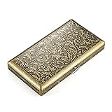 Vintage Zigarettenetui Metall aus hochwertigem Stahl, Zigarettenbox für Damen Frauen antik Zigarettenetui für 100 mm slim 20 Zigaretten , Frauen Zigarettenetui slim Edelstahl Mit Geschenk Box(tangcao)