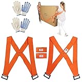isimsus 2 Personen Tragegurt, Möbel Tragegurte, Tragegurte Umzug, Transportgurt mit Arbeitshandschuhe, Hebe und Tragegurt zum Tragen, Bewegen von Möbeln, Haushaltsg