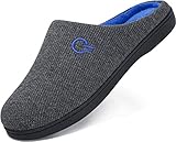 Mishansha Winter Herren Pantoffeln Atmungsaktiv Rutschfester Verschleißfest Warm Slipper Männer Memory Foam Hausschuhe für Indoor & Outdoor Dunkelgrau M 46/47 EU (310mm)