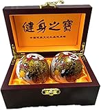 KISOARTWQ klangkugeln Baoding Bälle Qi Gong Kugeln Massagebälle handkraft massagestein Chinesischer Handmassageball Einhorn Gesundheitsball Fitnessball Seniorengeschenk Handb