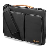 tomtoc Laptop Tasche für 13 Zoll MacBook Air M1 2022/2020-2018, 13' MacBook Pro M1 2022-2016, Notebook Schultertasche Hülle mit Zubehörfach für 12,9-Zoll iPad Pro 2021-2018, Surface Pro X/8/7, Schw