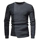 Personalisierte Farbabstimmung Rundhalsausschnitt Asymmetrischer Saum Herren Pullover Strickpullover Pullover Langarm Top Allgleiches Slim Casual Fashion L
