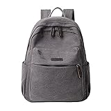 XOXSION Damen Segeltuch Rucksack,Hohe Kapazität Schulranzen Geschenk Schule Reise Einkauf Shopping Taschen Schüler Mädchen Unisex Bag Büro Schultertasche(Grau,Einheitsgröße)