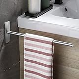 ALOCEO Ohne Bohren handtuchhalter Edelstahl Selbstklebend Handtuchstange badetuchhalter Bad Hantuchhalterung Wandmontage Handtuchstange Einarmig Handtuchhalter Gebürstet Silb