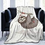 Fansu Kuscheldecke Flanell Decke, 3D Drucken Microfaser Flauschig Weich Warm Plüsch Wohndecke Fleece Tagesdecke Decke für Sofa und Bett (Faultier,150x200cm)