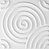 Zum Überstreichen 3D Textur Wand Paneele, Weiß Vortex, 12 Stück Fliesen 32 SQ FT (Pflanzenfaser)
