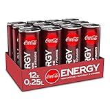 Coca-Cola Energy, Energydrink mit Koffein und Guarana mit dem unverwechselbaren Coke Geschmack mit Zucker, EINWEG Dose (12 x 250 ml)