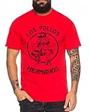 Used Look Los Pollos Herren T-Shirt Heisenberg Hermanos Bad Mr White Breaking, Farbe:Rot;Größe:XXL