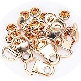 Cikonielf 100 Stück Schnürsenkel Haken 9x14mm D-Ring Öse Schnalle Messing Stiefel Haken Gold Boot Schnürsenkel Sicherheits Schnürsenkel mit Nieten DIY Niet Werkzeug