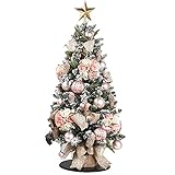 ADSVMEL 1 Set Tischplatte Weihnachtsbaum Dekorative Rosa Kugelkerzen Blume Künstlicher Weihnachtsbaum Frohe Weihnachten Zeichen (Größe: 77 * 80 * 50)