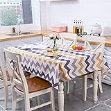 XXDD Nordic Fresh Decor Style Geometrie Wellenstreifen wasserdichte Tischdecke Home Küchen Dekoration Tischdecke A3 140x200