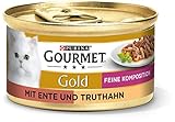PURINA GOURMET Gold Feine Komposition Katzenfutter nass, mit Ente und Truthahn, 12er Pack (12 x 85g)