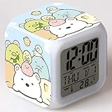 Yangoo Digitaler Wecker Lichtwecker mit LED Licht 7 Farben ändern Datum Temperaturanzeige Nachtlicht für Kinder Erwachsene,B